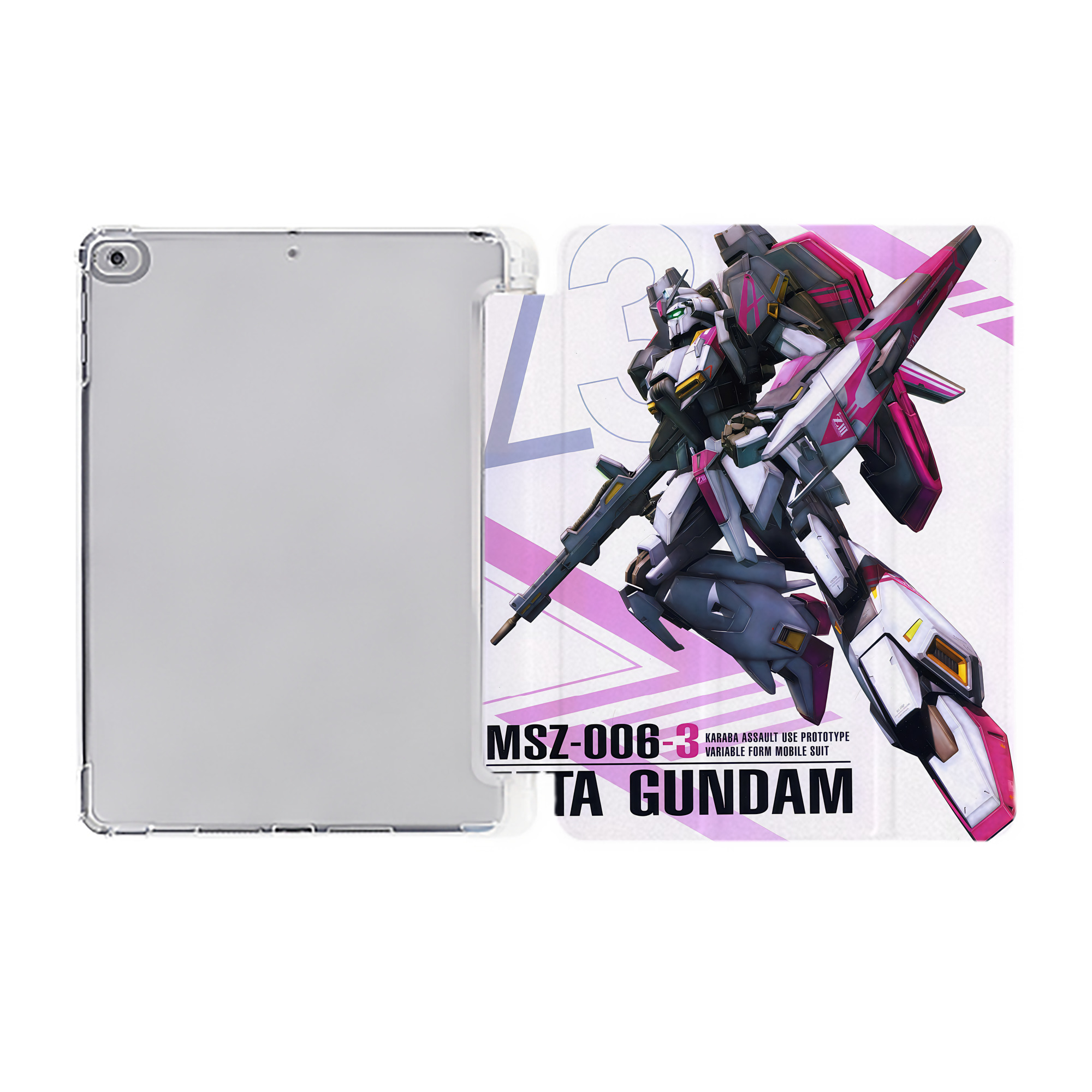 （画像用） 機動戦士ガンダム Mobile Suit Gundam IPad ケース ペン収納付き 三つ折りスタンド PUレザー×シリコン 対応機種9.5/10.5/10.9インチ